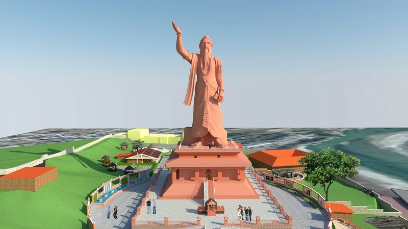 3 vyas statue front view