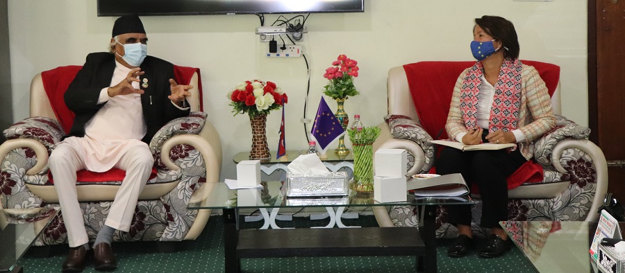 CM Pokhrel- EU Ambassador meet (1) (1)