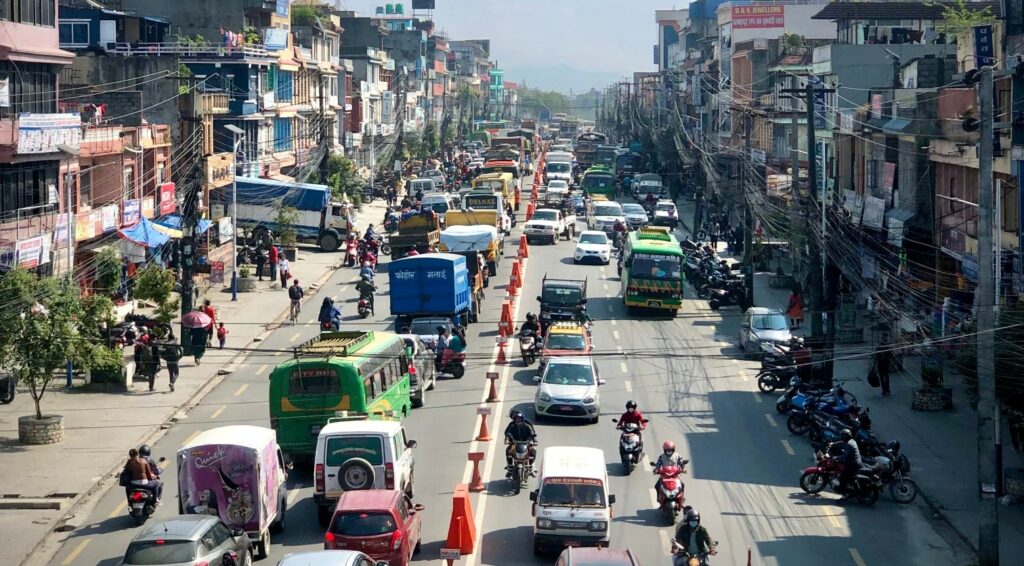 pokhara busy road