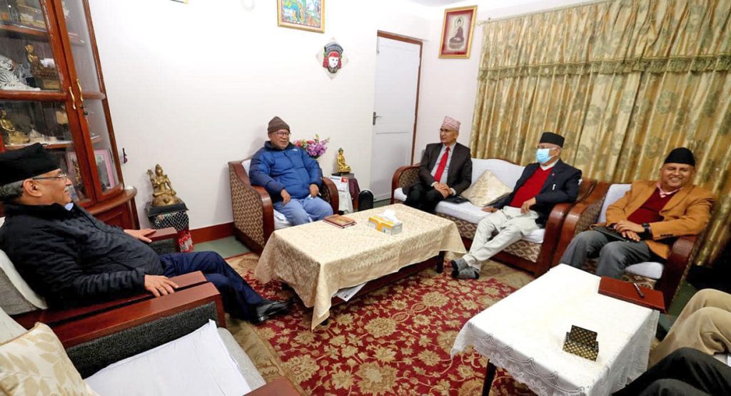 PM-Prachanda-KP-Oli-meet-with-madhav-Kumar-nepal
