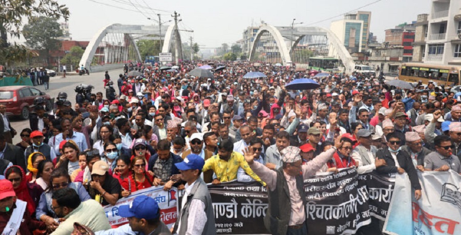 teacher-protest-kathmandu