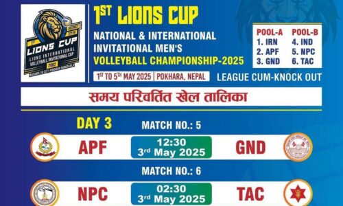 lions cup 3rd day match