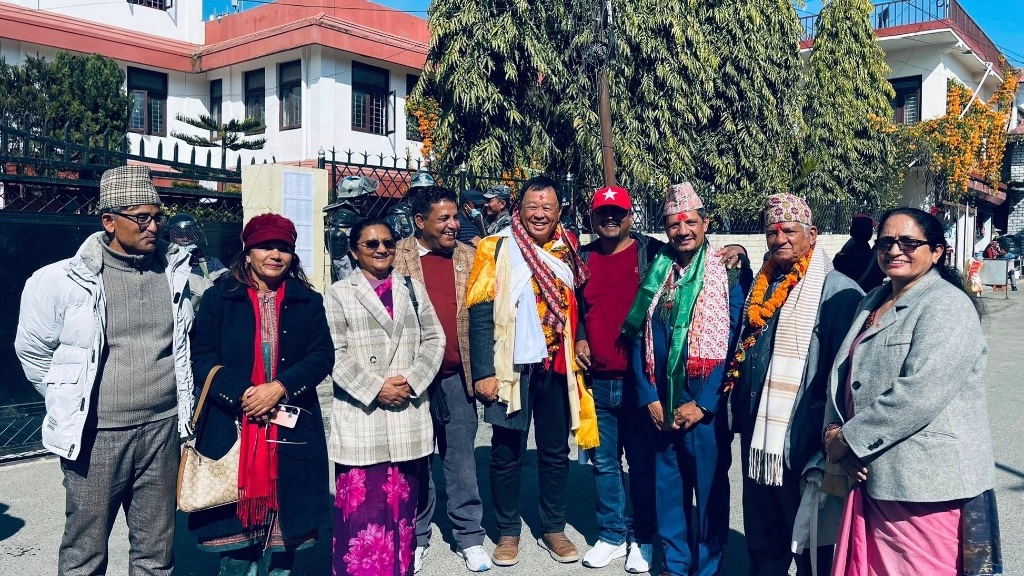 CPN-UML-candidate-Min-Prasad-Gurung-and-Nepali-Communist-Party-candidate-Shailendra-Ghimire-have-filed-their-candidacies.