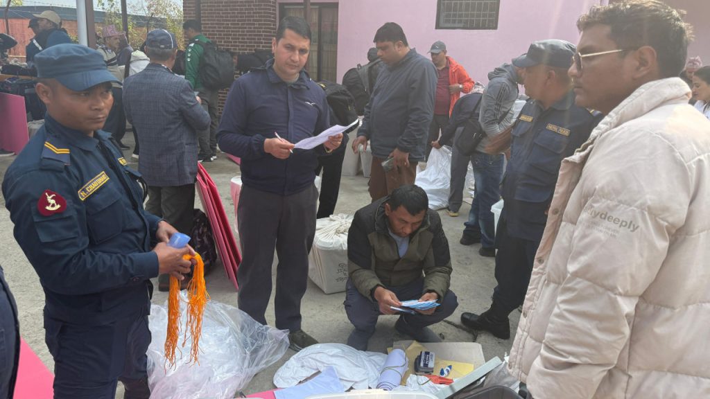 Election materials and ballots were handed over to the polling officer