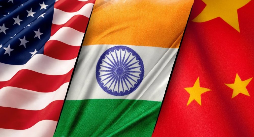 usa india china flag