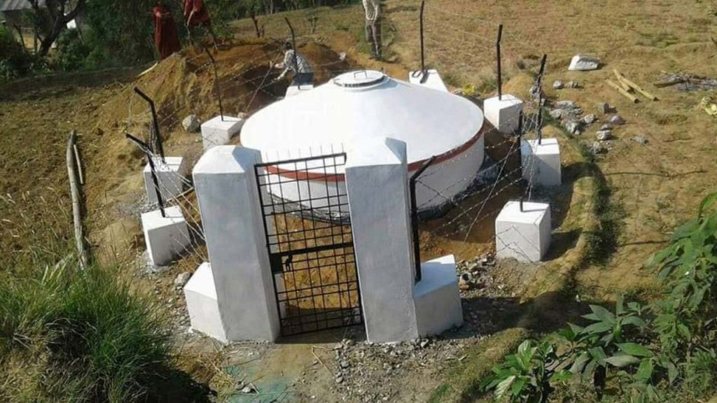 Recently constructed drinking water tank