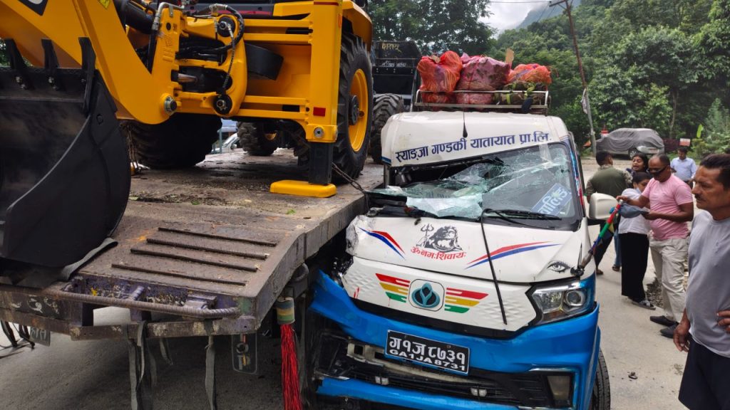 EV and truck collision; one injured