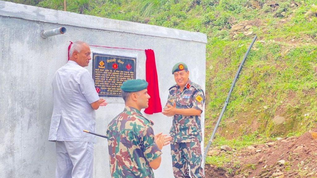 Nepal Army constructs 20,000-liter tank in Nuwakot