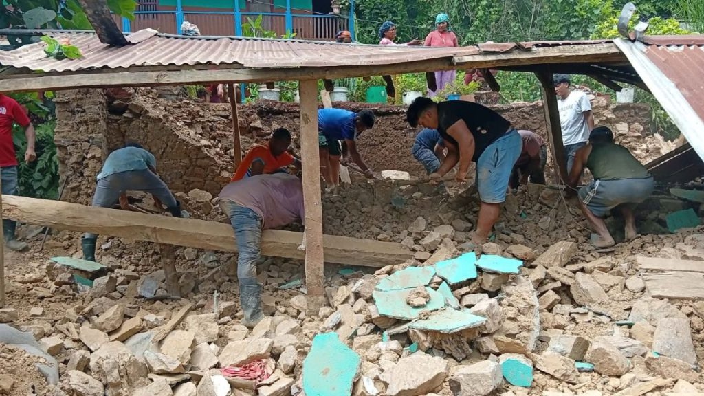 Six goats were buried and died