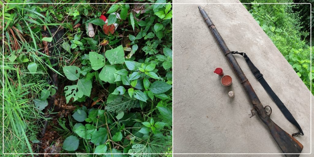 Abandoned single-barrel muzzle-loading gun found