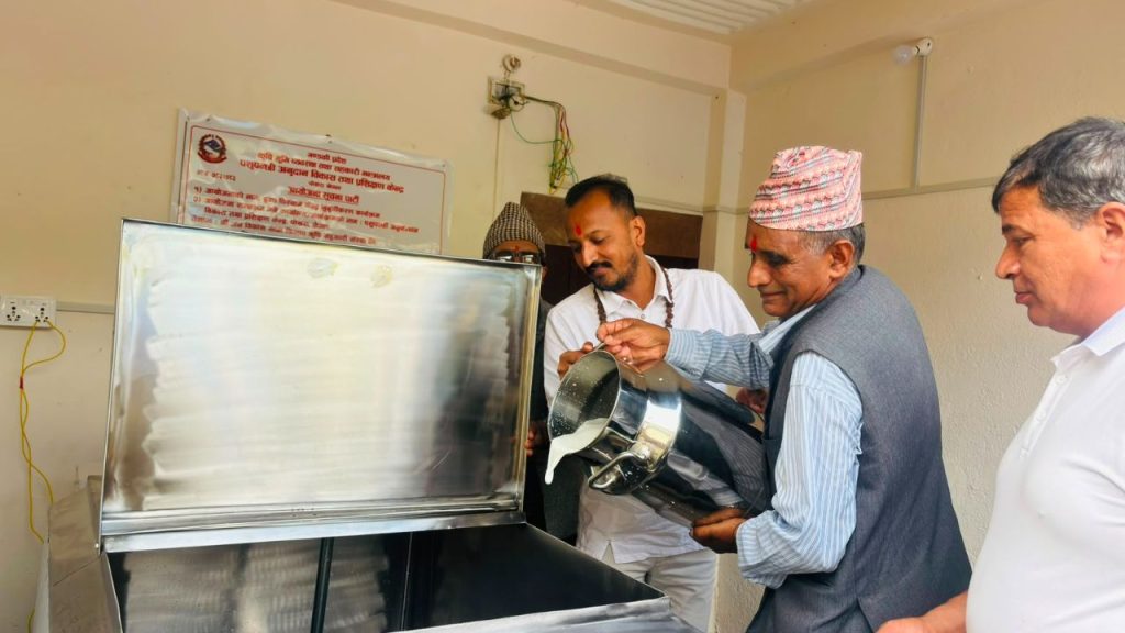 First milk chilling center in operation in Arjun Chaupari